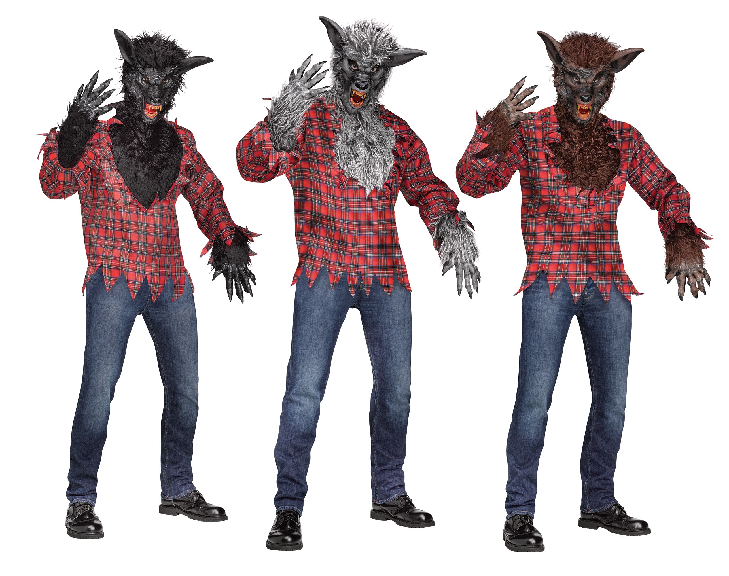 Cl132 Werewolf Halloween Costume Big Bad Wolf Man Animal Monster Outfit 