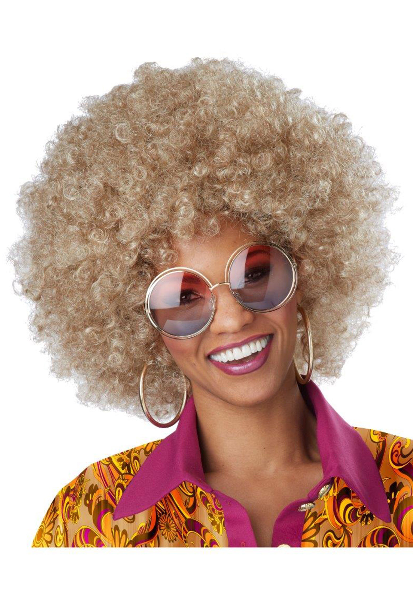 W448 Bloinde Foxy Lady Adult Costume Wig 60s 70s Disco Dance Afro Retro 1970s Ebay 