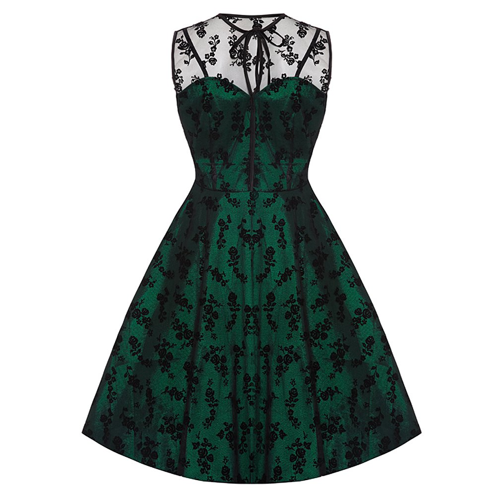 Rkv8 Voodoo Vixen Green Lace Satin Rockabilly Pin Up Vintage Dress 50s Retro Ebay 