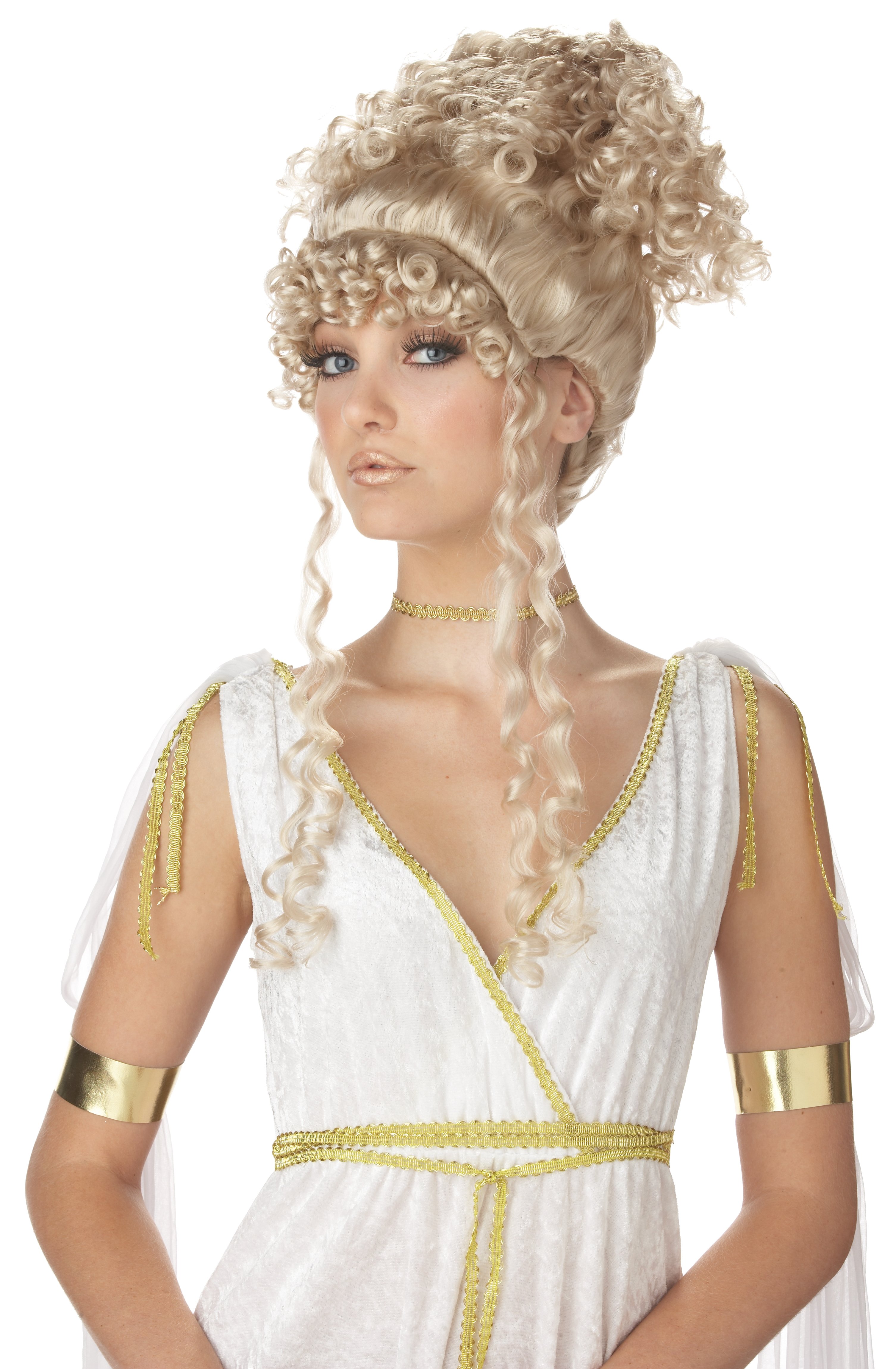 W16 Athenian Goddess Roman Blonde Ladies Fancy Dress Costume Wig Ebay