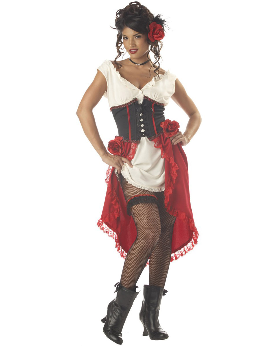 C206 Cantina Gal Saloon Can Can Wild West Halloween Adult Costume Ebay