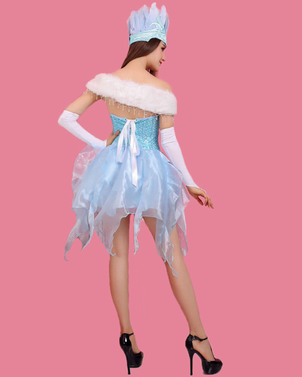 K60 Adult Womens Frozen Snow Queen Elsa Costume Cosplay Party Gown Fancy Dress Ebay 5459