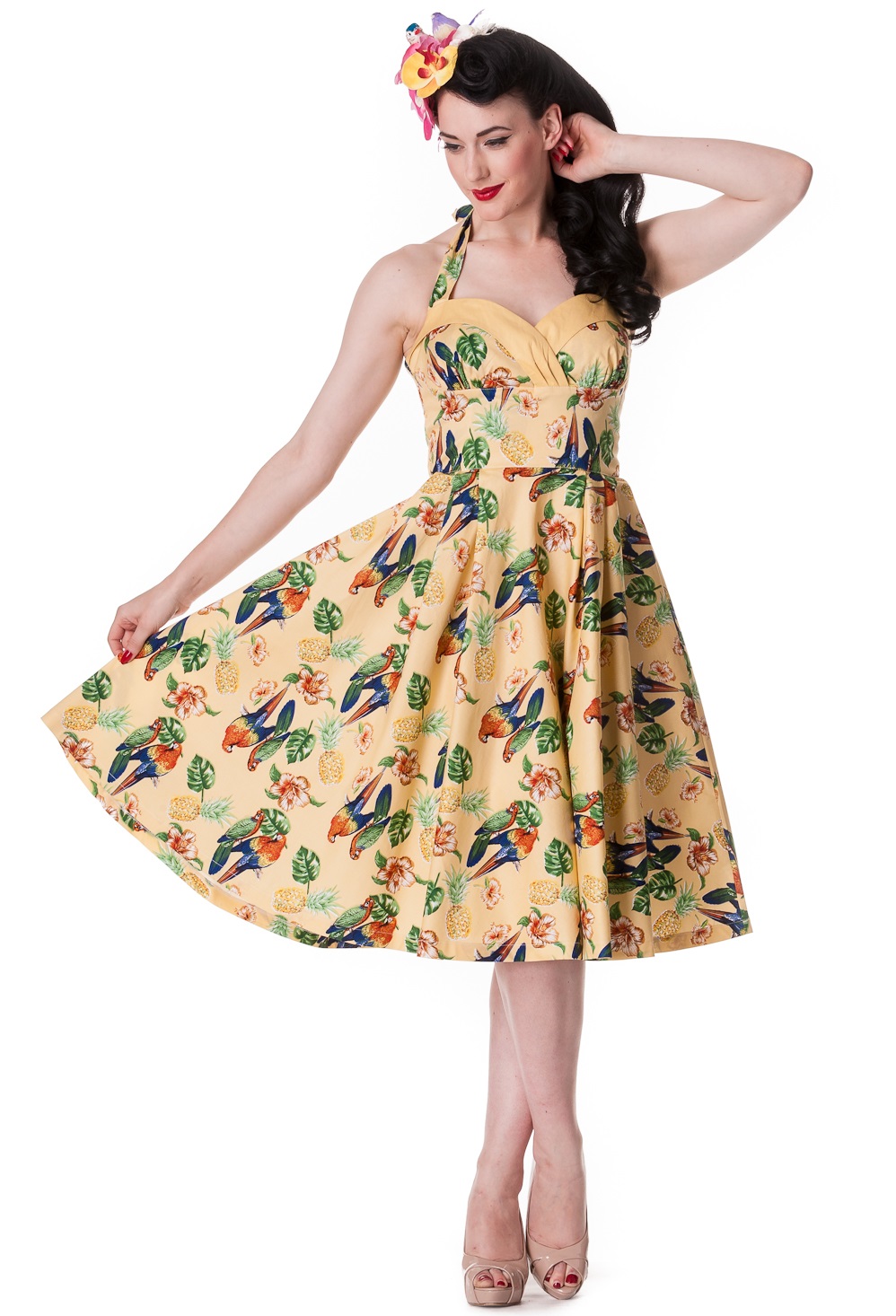 Rkp15 Hell Bunny Sassy Tropical Vintage 50s Rockabilly Dress Pin Up Swing Dance Ebay