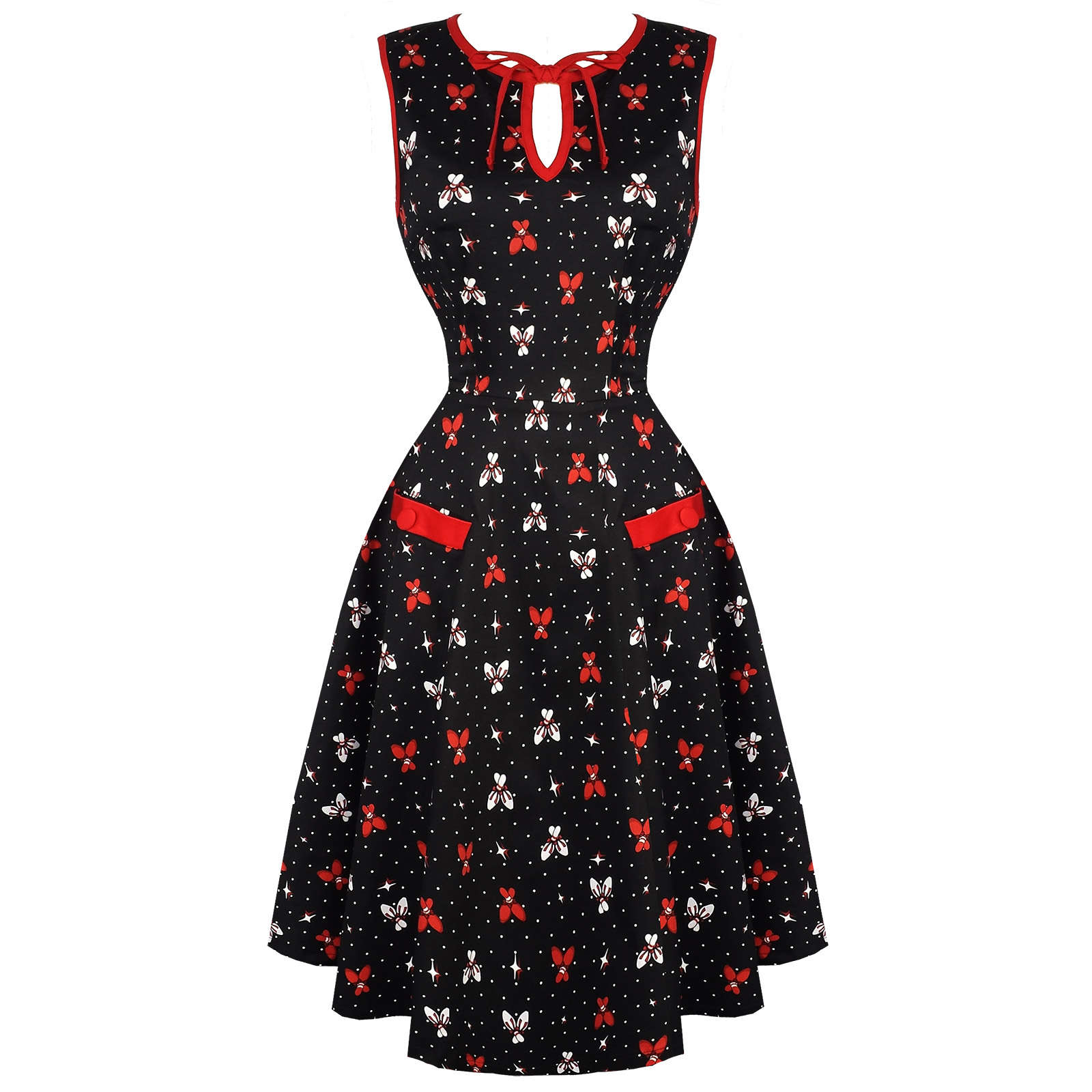 Rkv7 Voodoo Vixen Bowling Ball Swing Rockabilly Pin Up Party Dress 50s