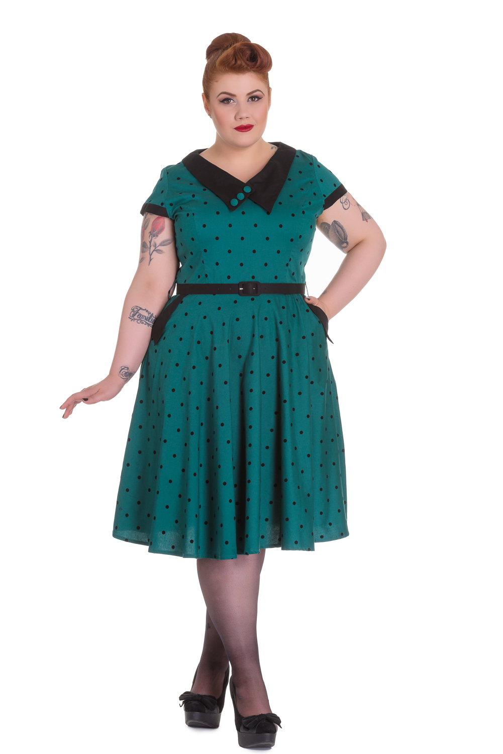 RKP83 Hell Bunny Brooke Dress Rockabilly Pin Up Retro Polka Dot Vintage ...