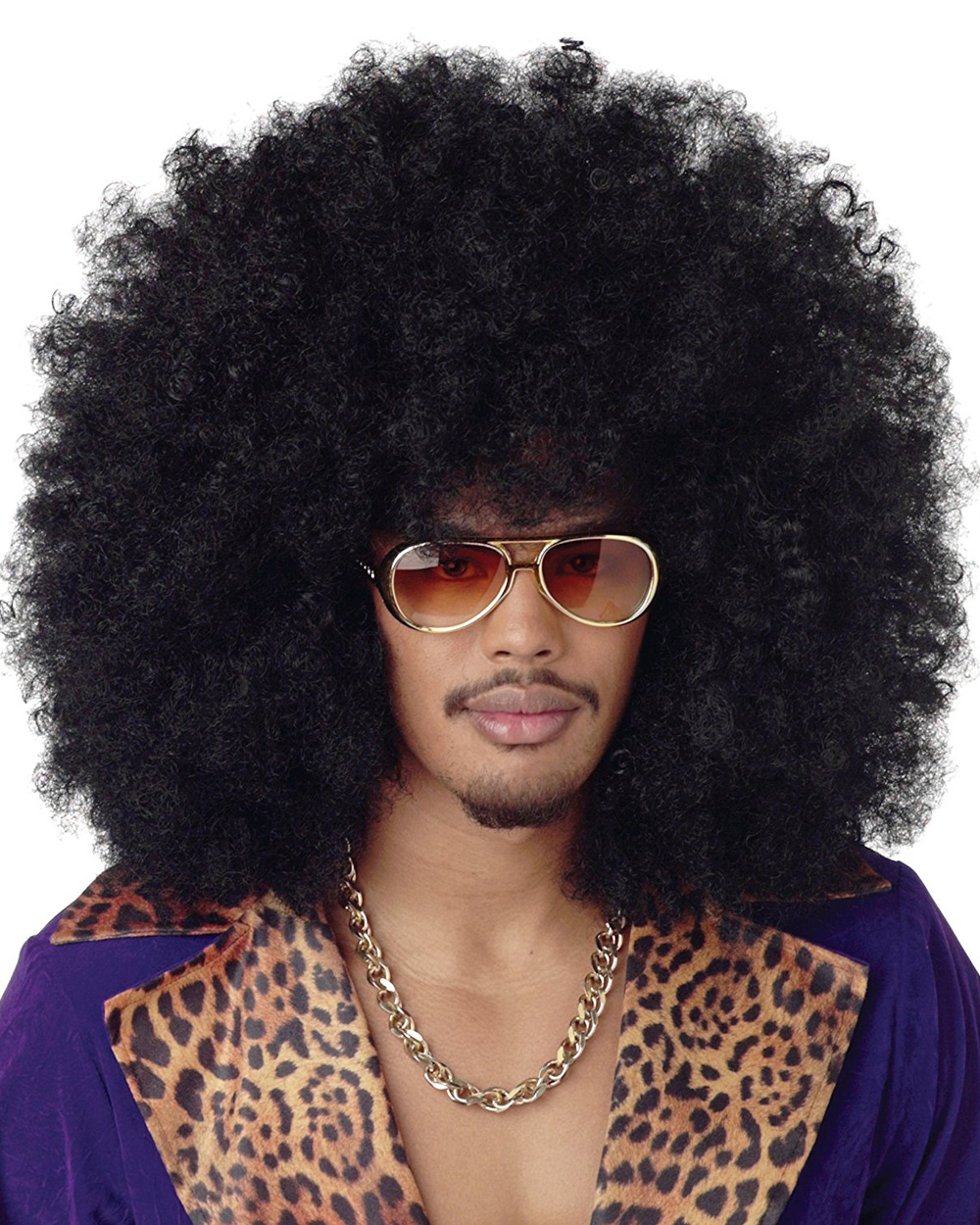 W470 Super Fro Afro Black Jumbo 70s 60s 80s Disco Hippie Mens Disco ...