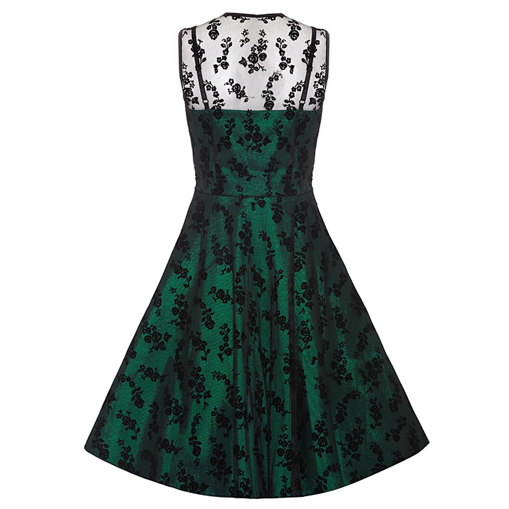 RKV8 Voodoo Vixen Green Lace Satin Rockabilly Pin Up Vintage Dress 50s ...