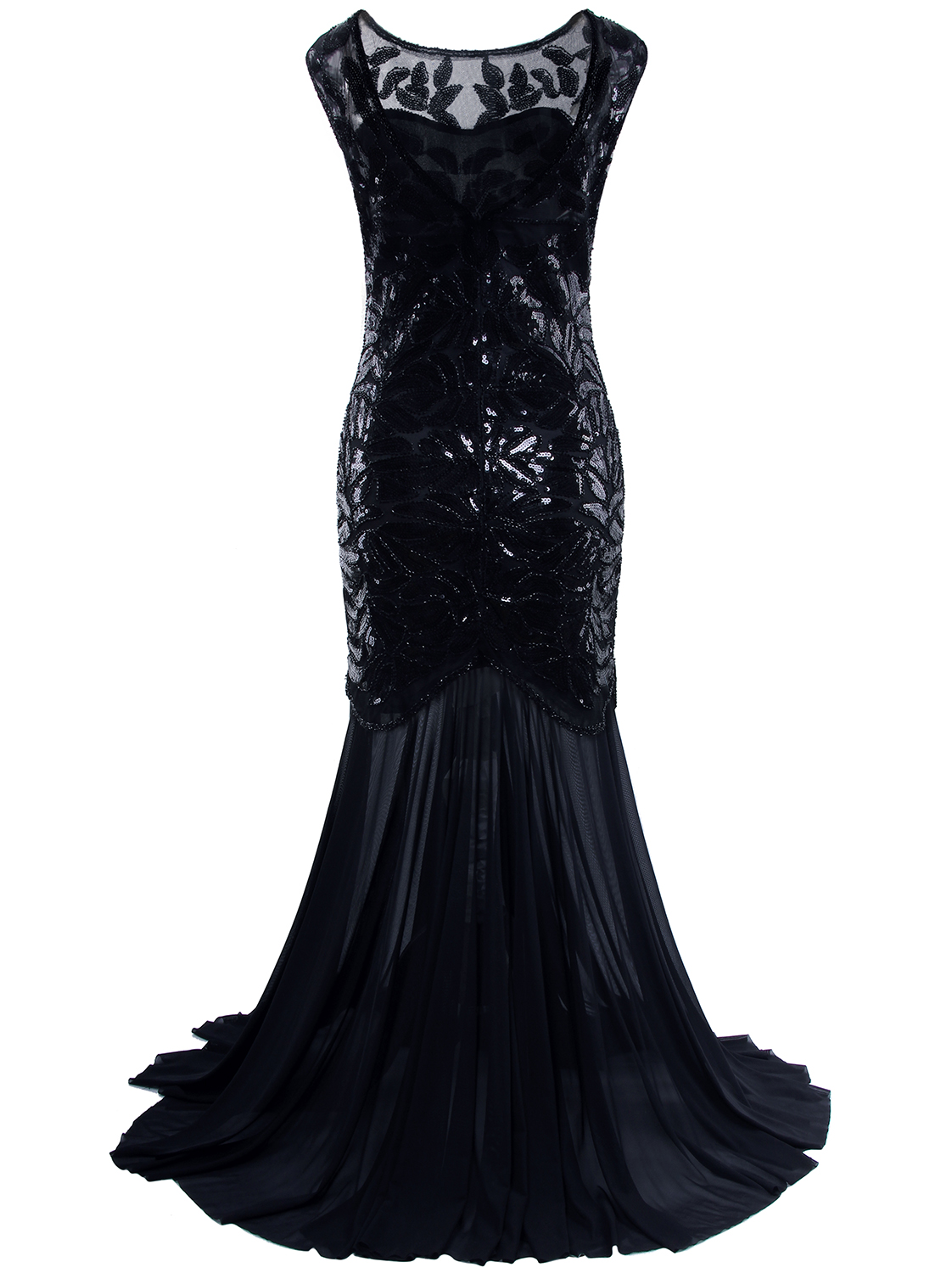 K186 Black Gatsby Abbey Flapper Dress Wedding Evening Party Bridesmaid ...