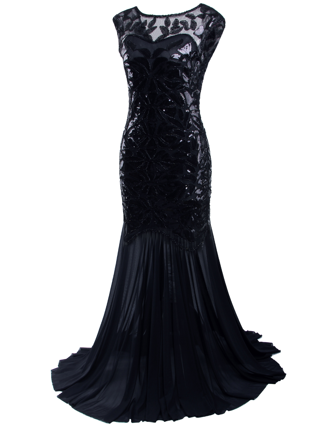 K186 Black Gatsby Abbey Flapper Dress Wedding Evening Party Bridesmaid ...