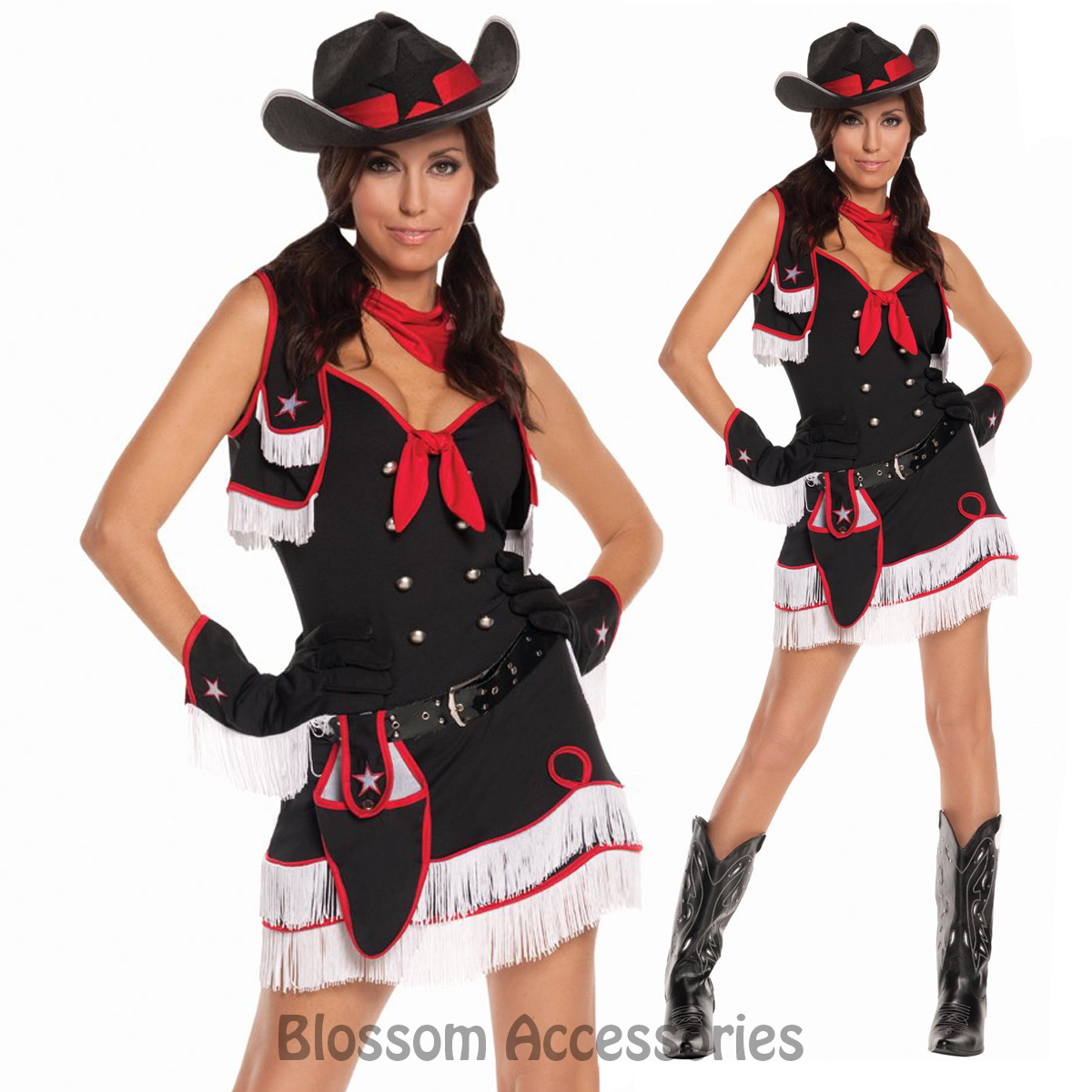 G44 Ladies Western Wild West Cowboy Indian Rodeo Cowgirl Fancy Dress ...