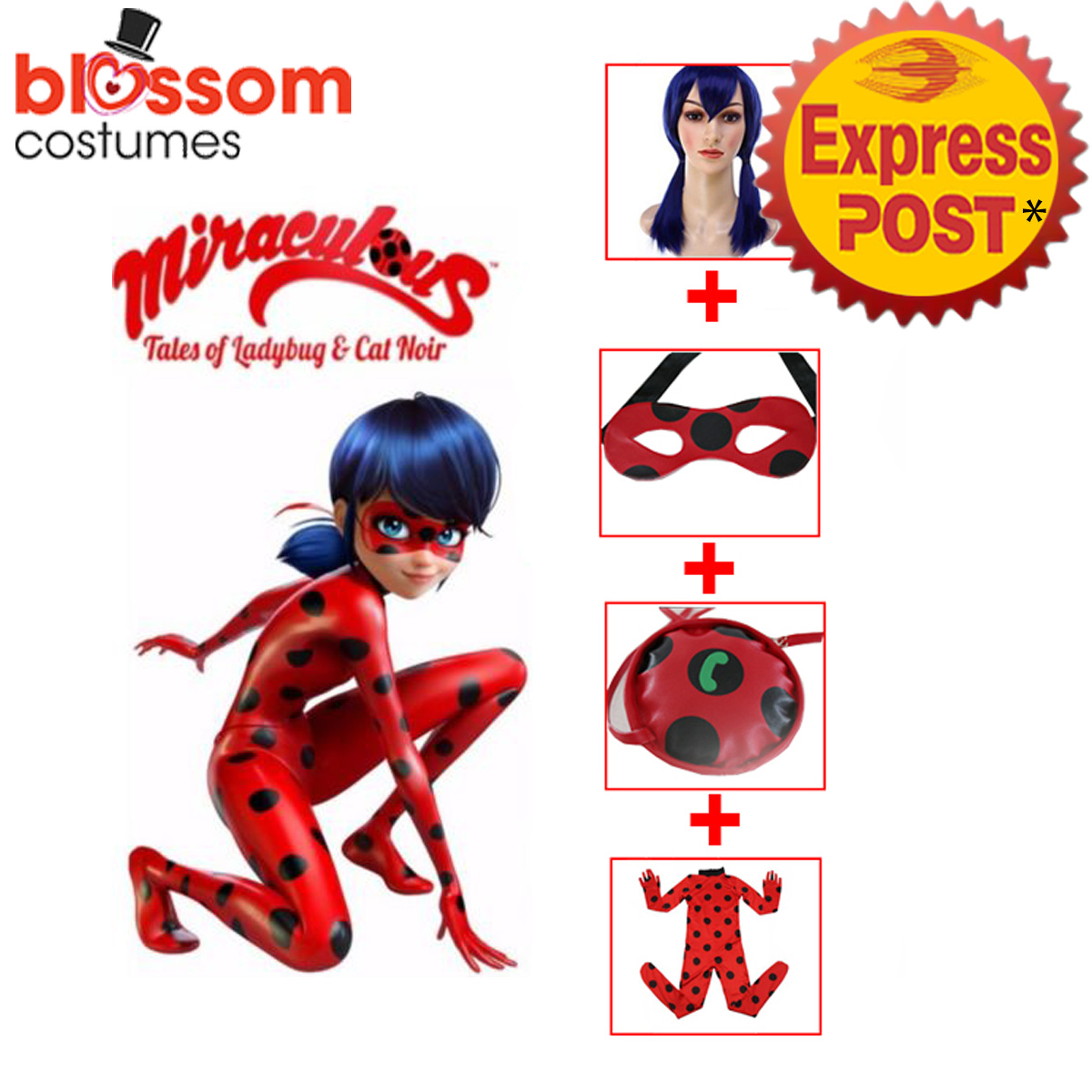 K403 Miraculous Ladybug Marinette Dupain Cheng Adult Girl Cosplay ...