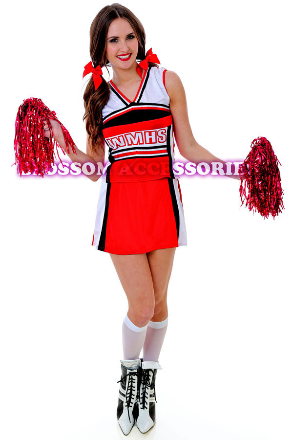 I5 Ladies Glee Cheerleader School Girl Fancy Dress Uniform Party ...