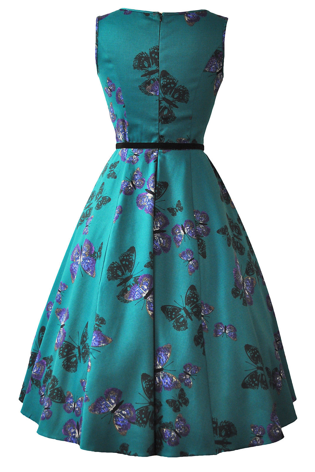 RKL4 Lady Vintage Hepburn Teal Green Butterfly 50s Swing Retro ...