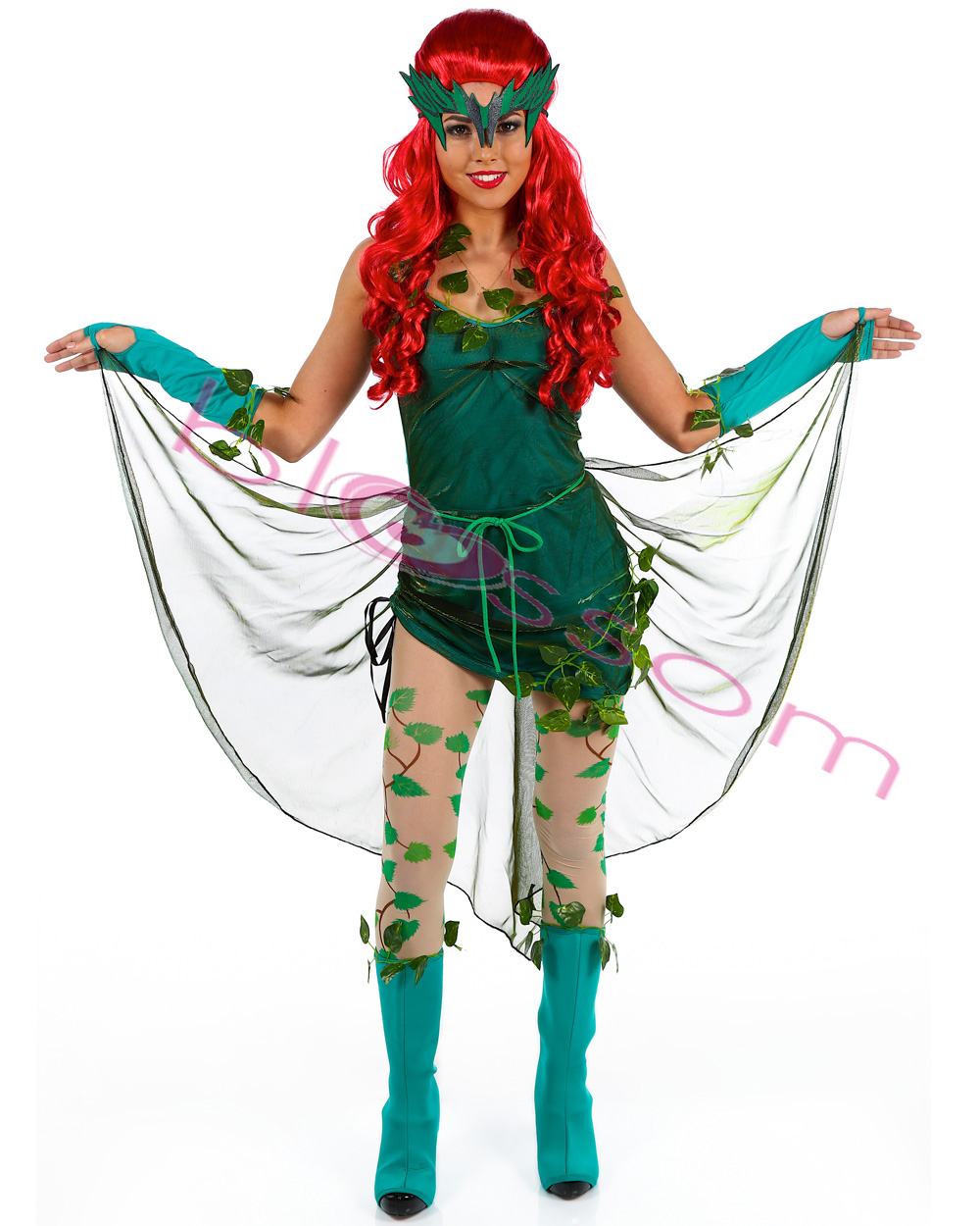 K93 Sexy Poison Ivy Batman Womens Justice Villain Halloween Fancy Dress ...