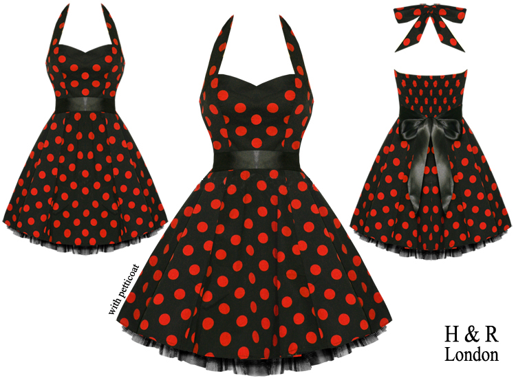 red polka dot rockabilly dress