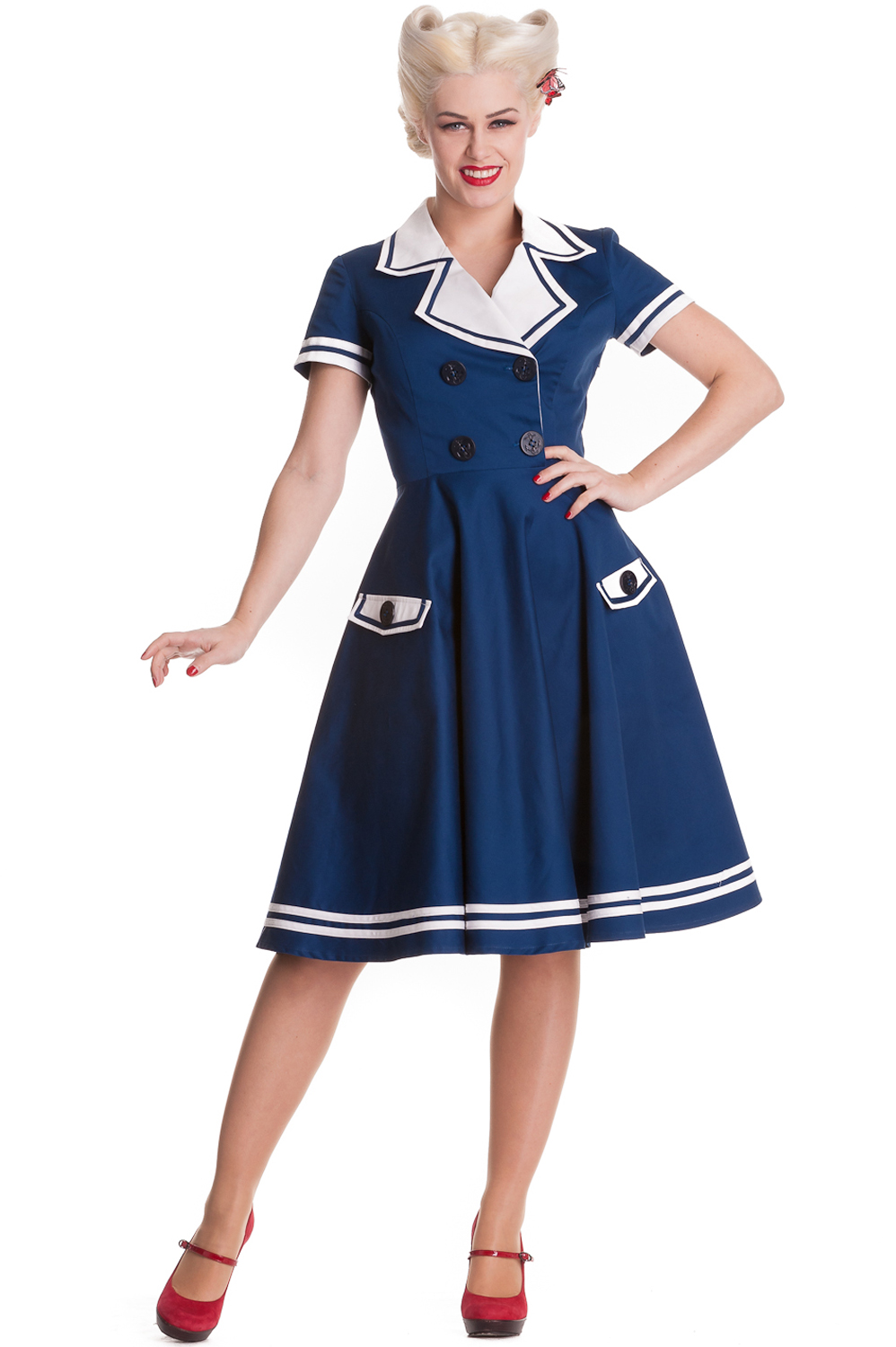 RKP6 Hell Bunny Seafarer 50's Sailor Nautical Dress Rockabilly Pin Up ...