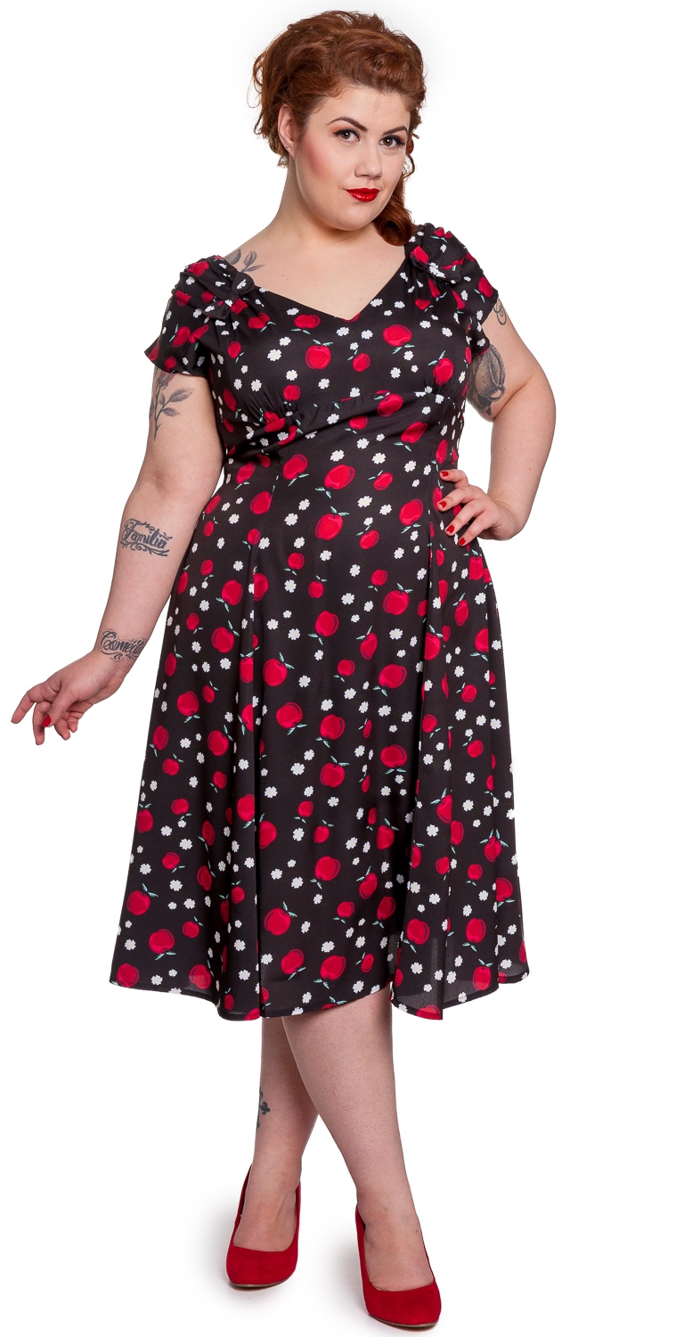 RKP49 Hell Bunny Sheila Summer 50s Tea Apple Dress Rockabilly Pinup ...