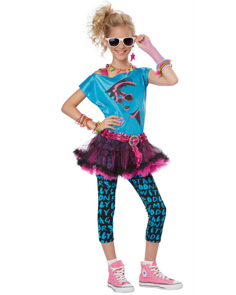 CK74 80s Valley Girl Pop Star TWEEN Girls Child Halloween Fancy Dress ...