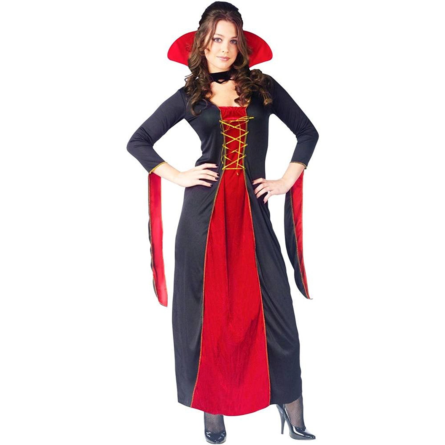 C755 Victorian Vampiress Vampira Vampire Halloween Fancy Dress Adult ...