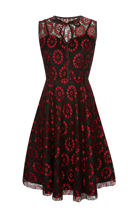 RKV15 Voodoo Vixen Red Lace Satin Rockabilly Pin Up Vintage Dress 50s ...