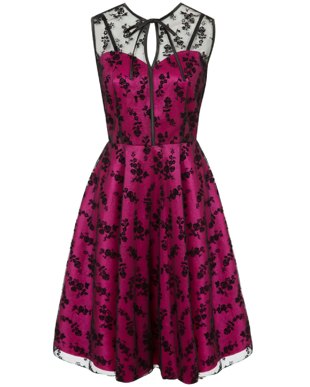 RKV24 Voodoo Vixen Pink Lace Satin Rockabilly Pin Up Vintage Dress 50s ...